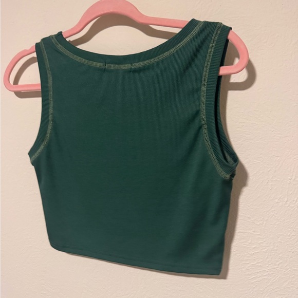'Good Times' Green Ribbed skeleton Tank Top - Picture 3 of 4